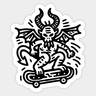 Devil on a Skateboard Sticker